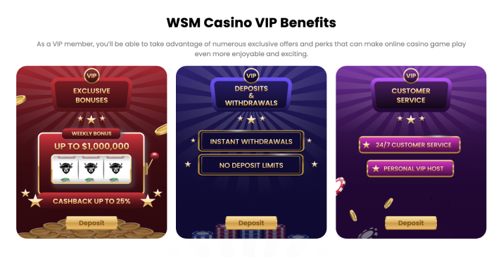 WSM Casino VIP Benefits
