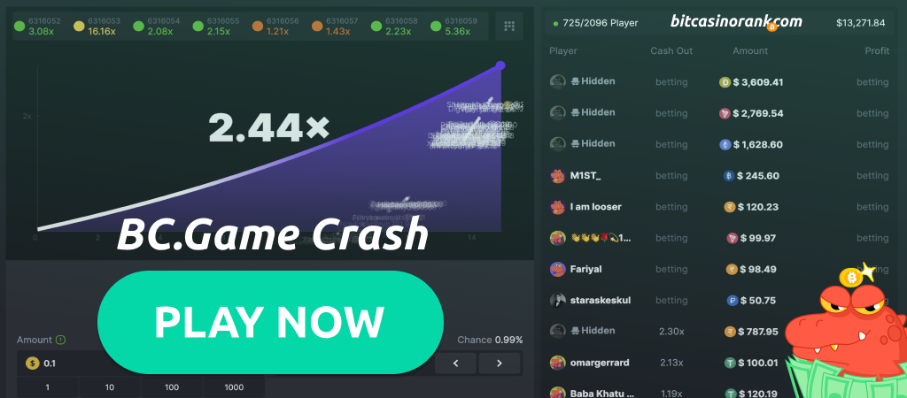 Crash BC.Game gameplay
