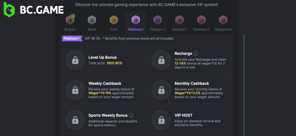 BC.GAME's exclusive VIP system