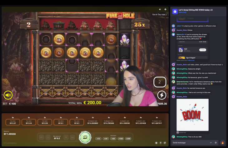 Bonus round during the Livespins stream