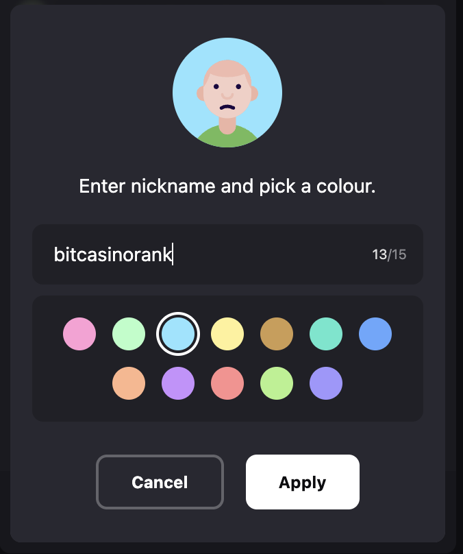 Setting up a nickname and avatar in Livespins