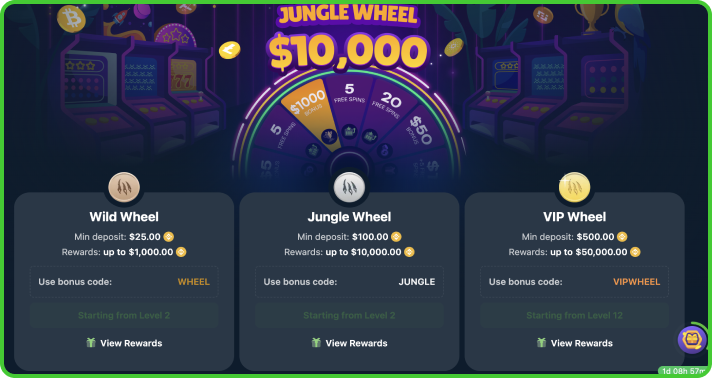 Wheel of Fortune at Wild.io Casino